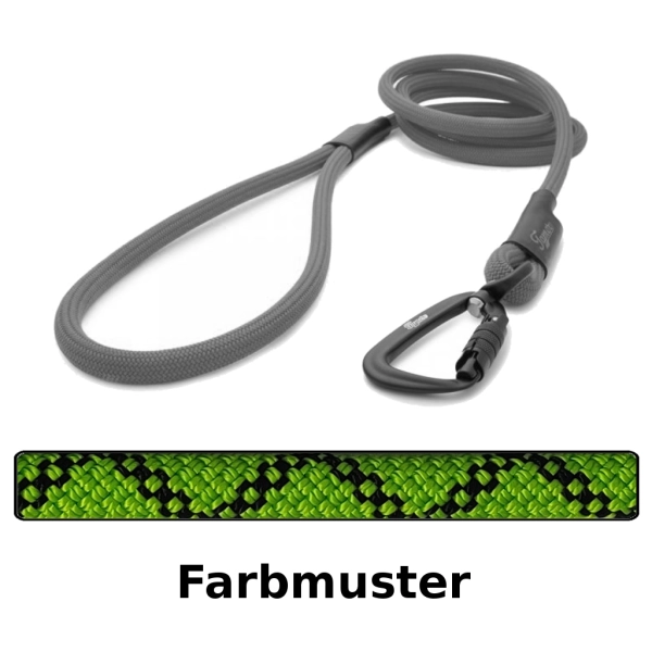 klassische Hundeleine TWIST - L - 175cm - green snake